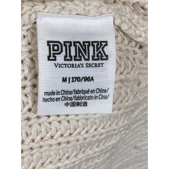 Pink Victoria’s Secret Sweater V-neck Long Sleeve Knit Pullover Cream Size M - Picture 3 of 5